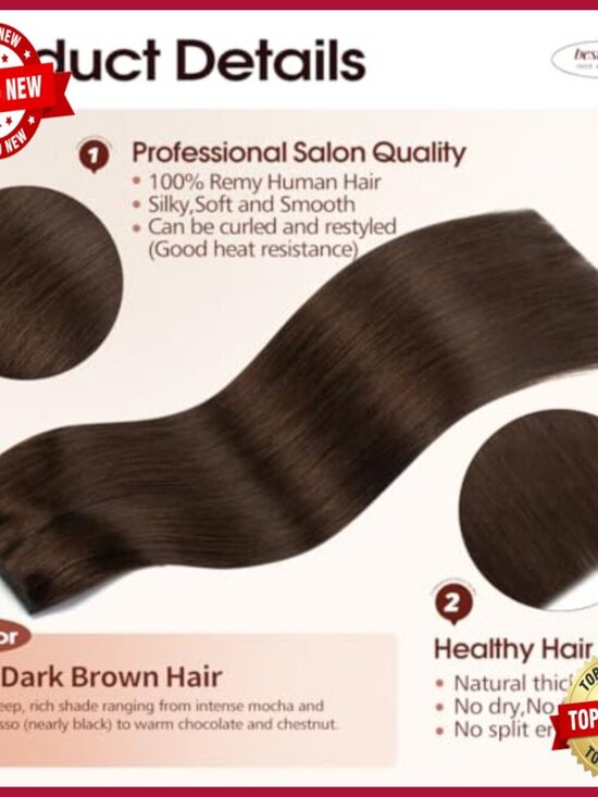 18 Inch Real Human Hair Halo Extensions with Invisible Wire and Clips main image 4